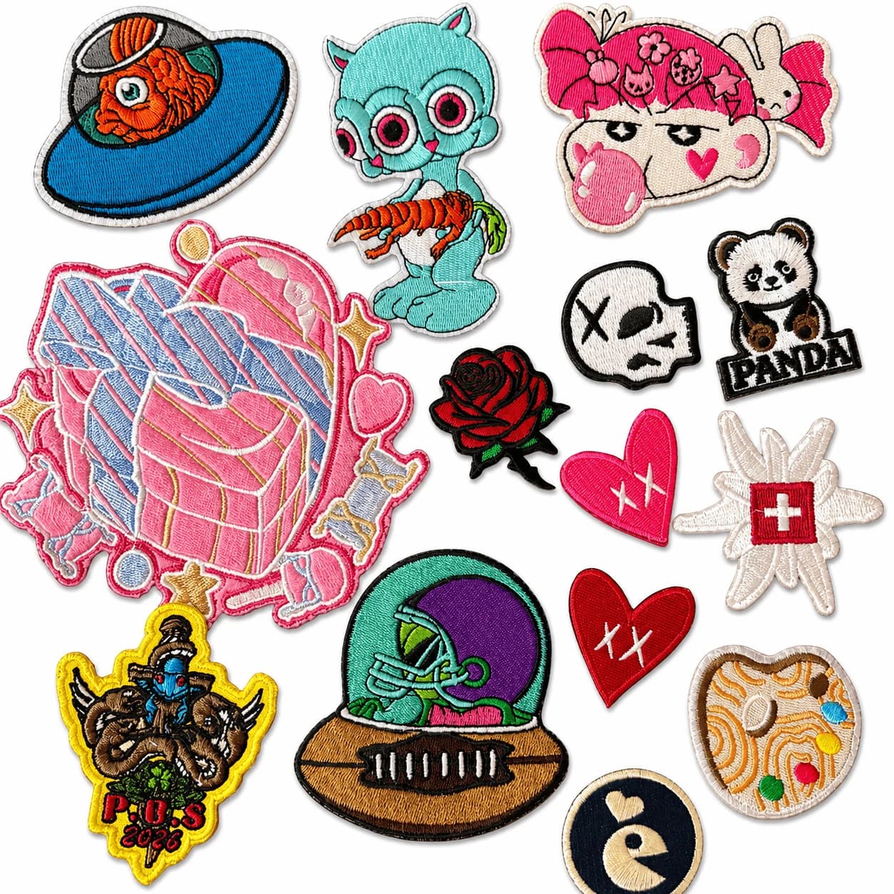 Custom woven patches with fine detail for clothing labels and premium apparel