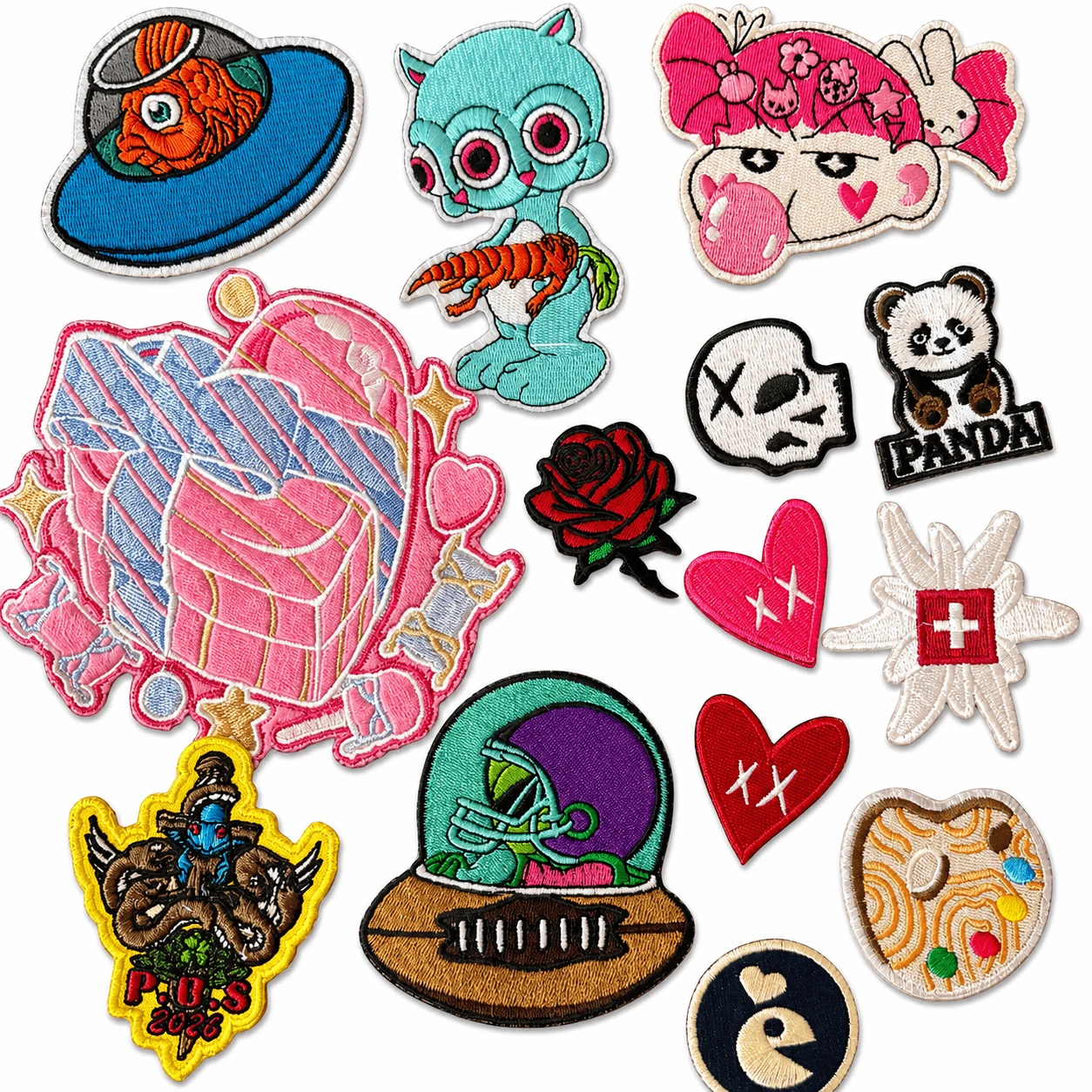 Custom woven patches with fine detail for clothing labels and premium apparel